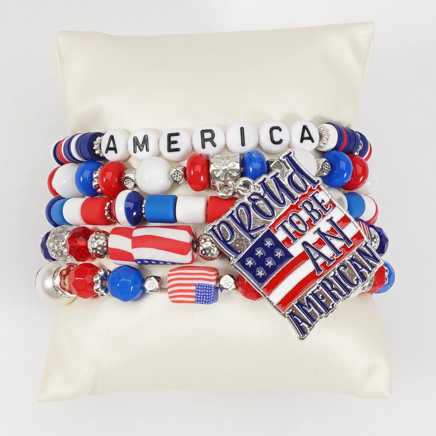4th of July Bead Bracelet