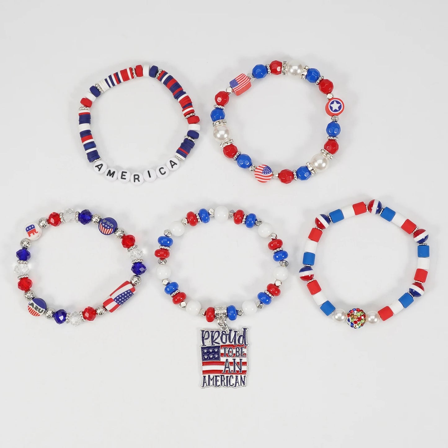 4th of July Bead Bracelet