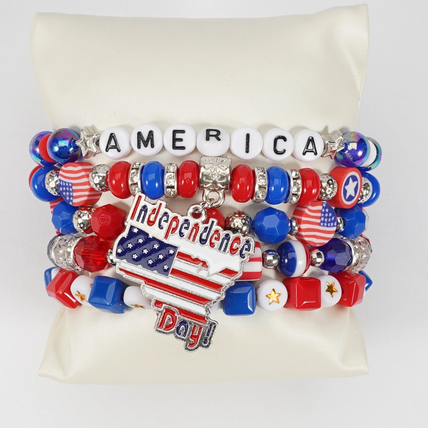 4th of July Bead Bracelet