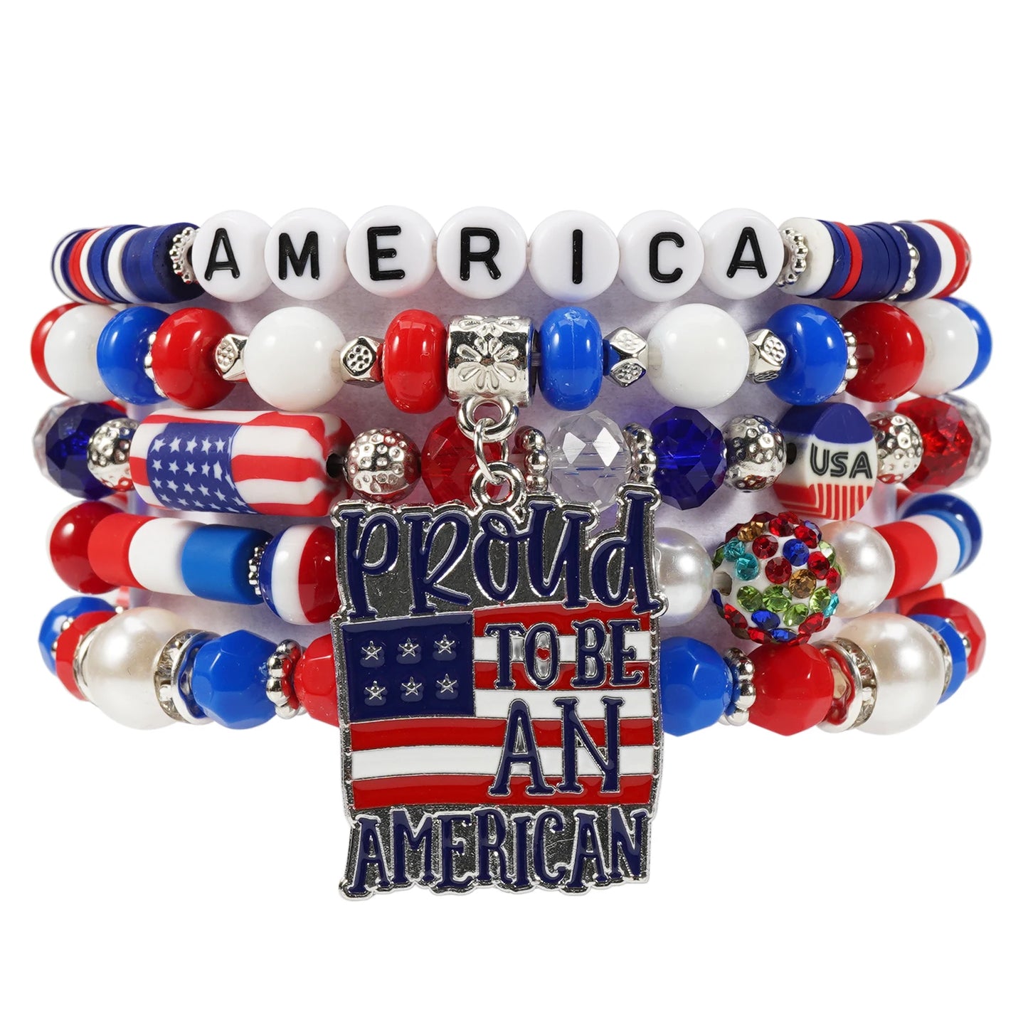 4th of July Bead Bracelet