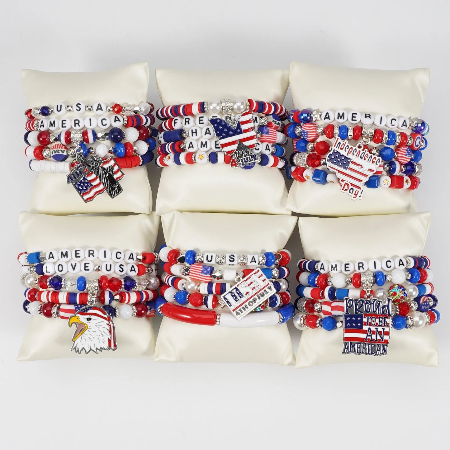 4th of July Bead Bracelet