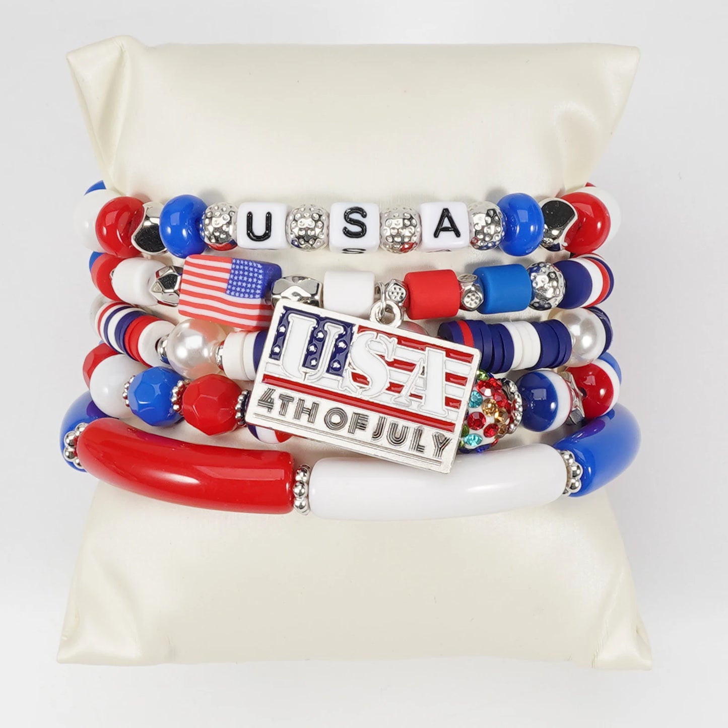 4th of July Bead Bracelet