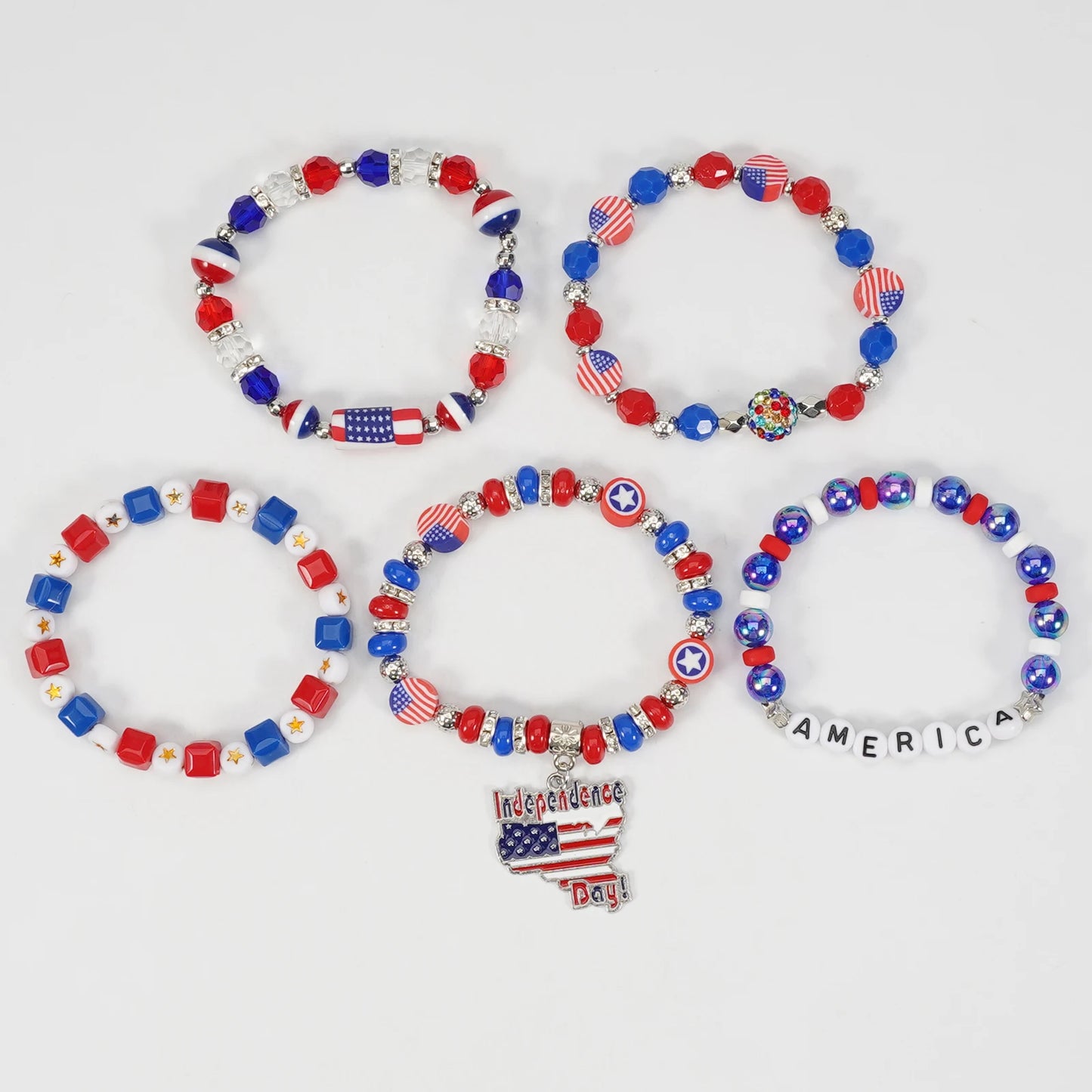 4th of July Bead Bracelet