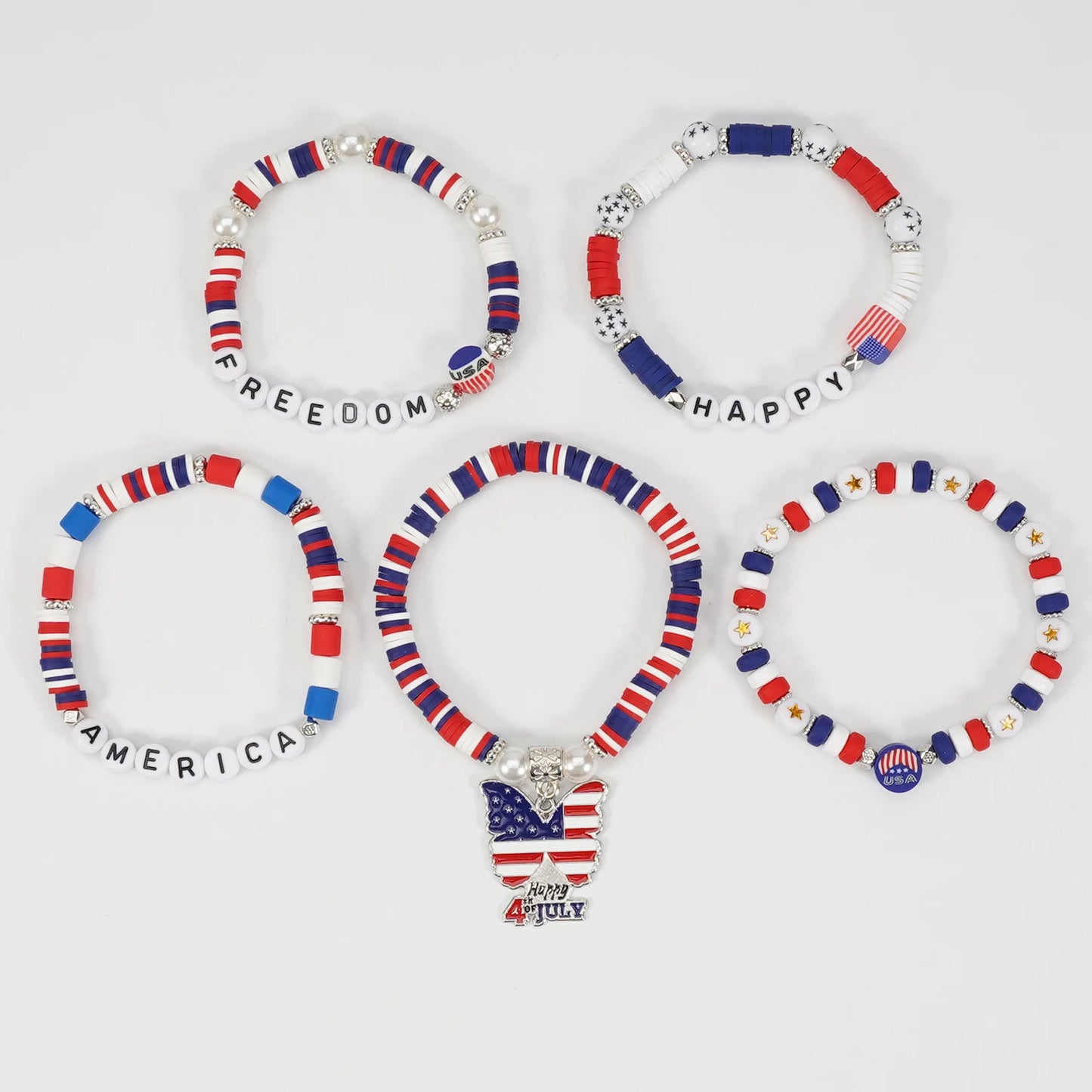 4th of July Bead Bracelet