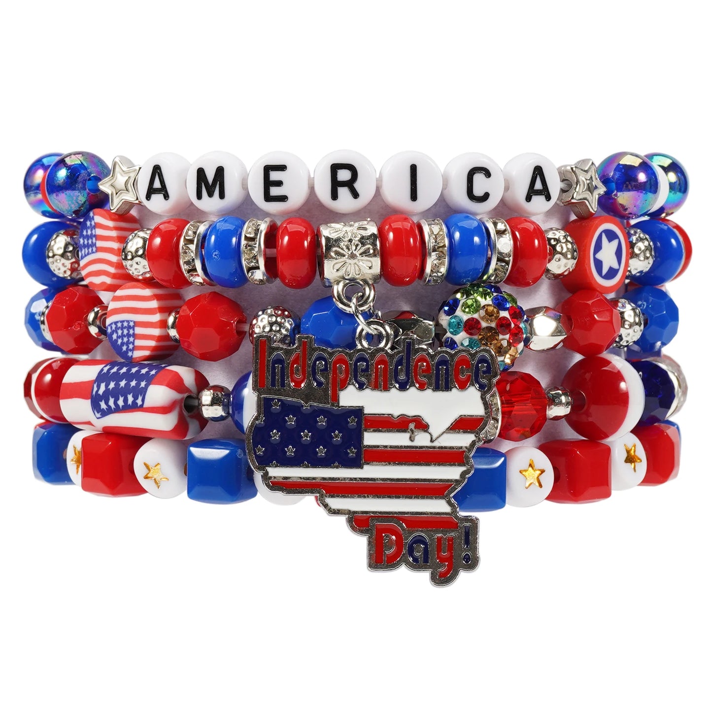 4th of July Bead Bracelet