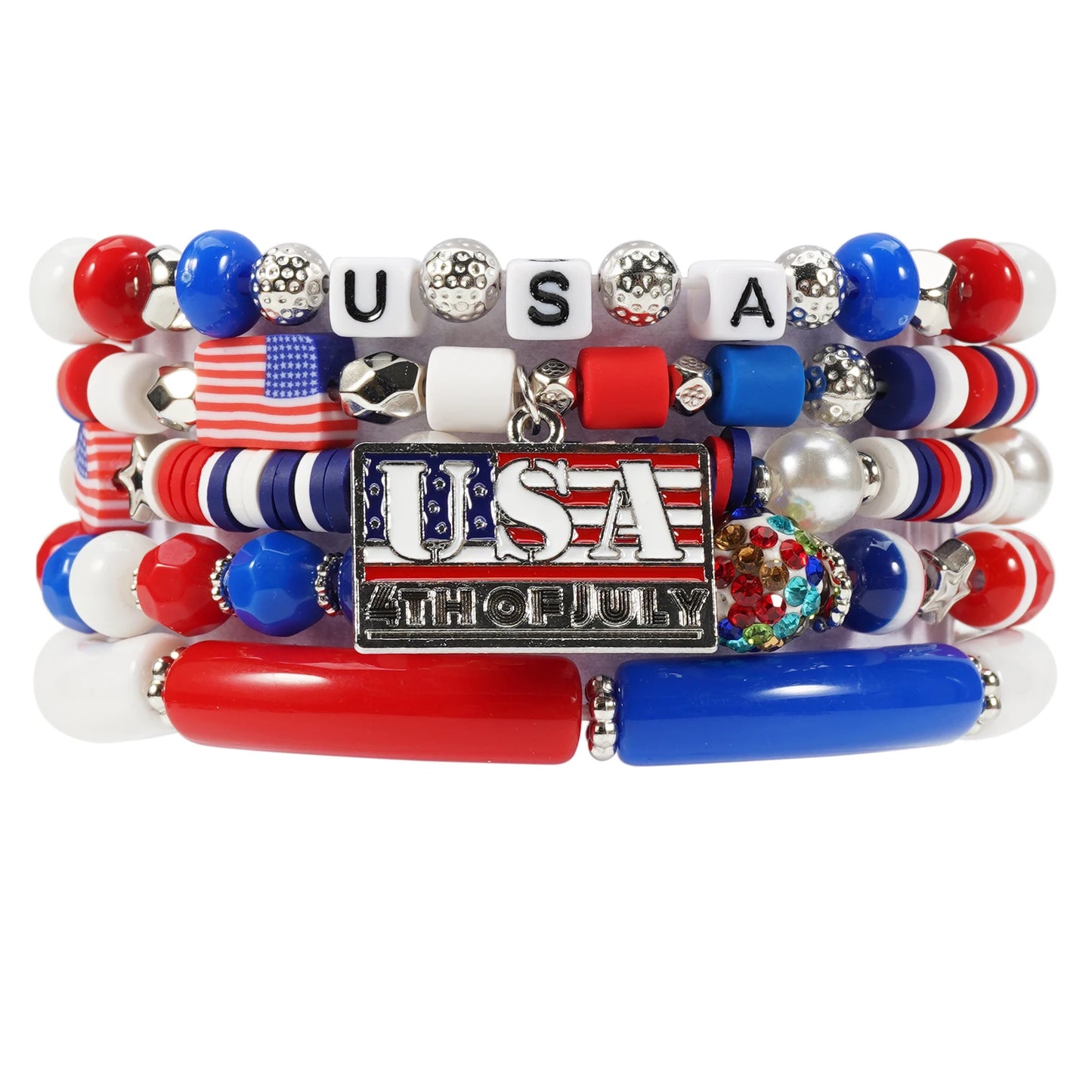 4th of July Bead Bracelet