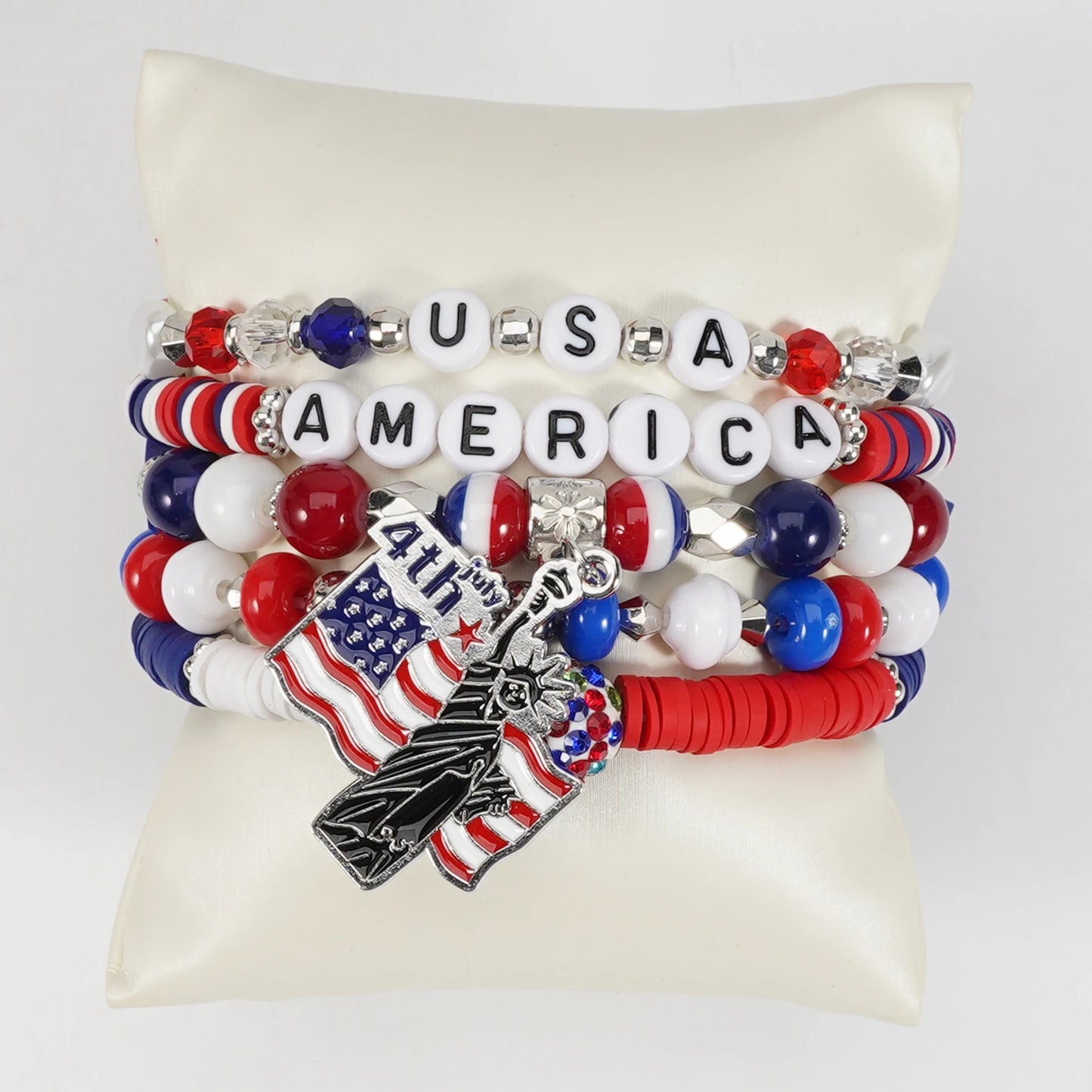 4th of July Bead Bracelet