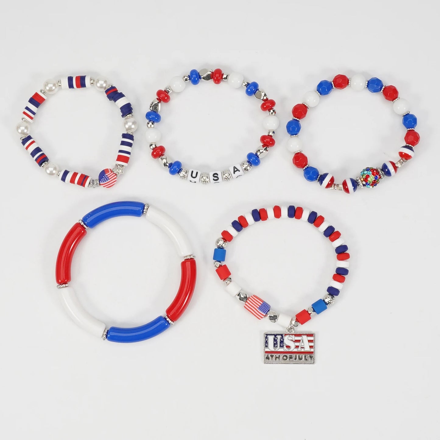 4th of July Bead Bracelet
